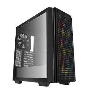 DeepCool CG540 Case, Gaming, Black, Mid Tower, 2 x USB 3.0, Tempered Glass Side & Front Window Panels