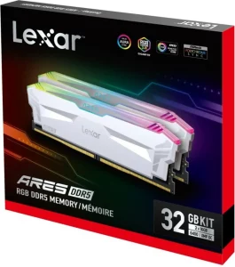 Lexar ARES RGB 32GB (2x16GB) 6400MHz DDR5 Memory Kit - WHITE