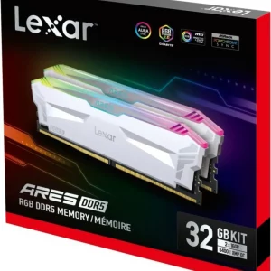 Lexar ARES RGB 32GB (2x16GB) 6400MHz DDR5 Memory Kit - WHITE